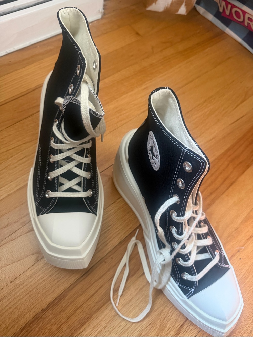 Converse Black & White High-Top Platform Sneakers